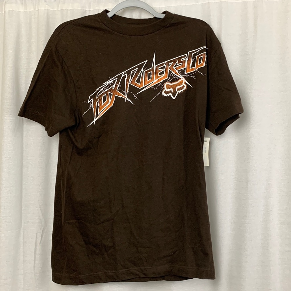 Fox Riders Co mens brown t shirt size medium